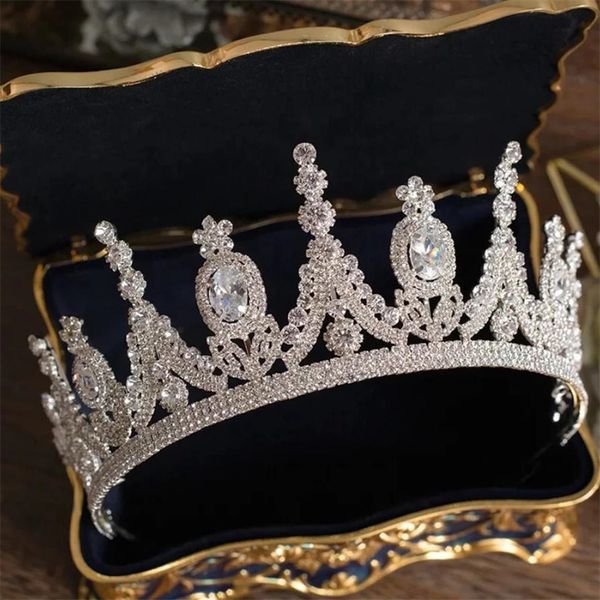 Свадебные украшения для волос A213 Циркон круглой короны роскошная диадема головной головной убор.