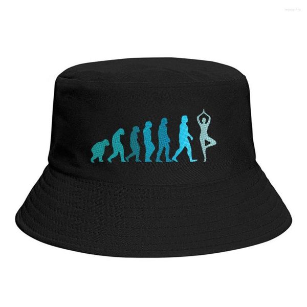 Berets Evolve To Yoga Tree Pose Classic Evolution Eimer Hut für Frauen Männer Teenager faltbare Bob Fischer Hüte Panama Cap Streetwear