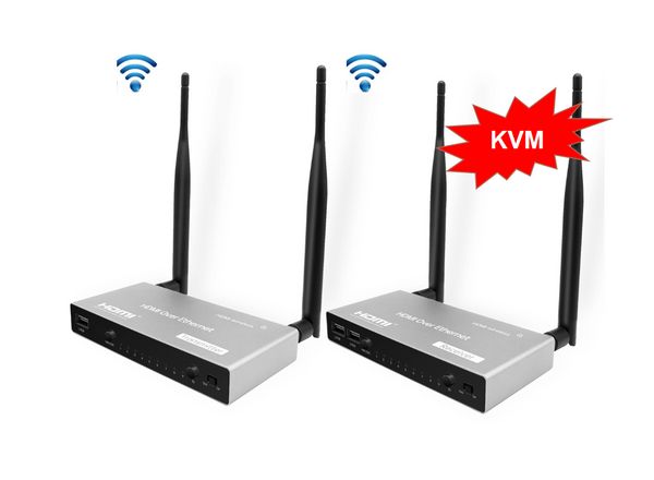 200m Wireless HDMI Video Transmissor Receptor Extender Suporte USB KVM Teclado Mouse 1080p Com Remote IR para Laptop PC para Monitor de TV