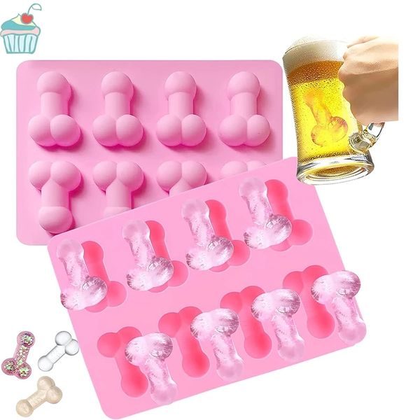 Funny Dicks Molde de Chocolate Bandeja de Cubos de Gelo Adulto Festa Genitais Sobremesa Sexy Pênis Peito Silicone Molde para Bolo Ferramentas de Assar