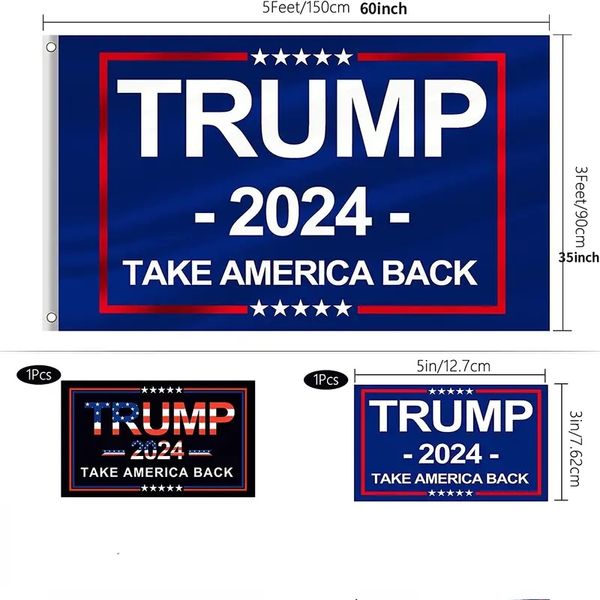 1pc, bandiera politica (3x5ft), con occhielli, TRUMP 2024 TAKE AMERICA BACK Slogan Flag, bandiera delle elezioni presidenziali, bandiera americana, decorazioni per la casa, decorazioni per la camera,