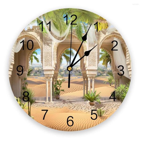 Настенные часы пустынный арк завода дома украшения гостиная часы часы современные дизайнерские наклейки цифровые