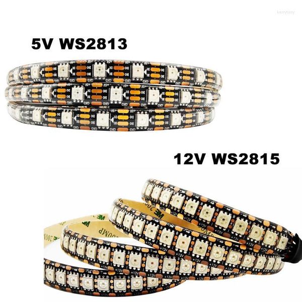 Strisce DC5V WS2813 DC12V WS2815 WS2812 Aggiornato SMD LED Strip Light indirizzabile individualmente Pixel a doppio segnale IP65 impermeabile