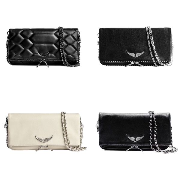 Bolsa de mão Zadig Voltaire de alta qualidade Couro genuíno Pochette Rock Swing Your Wings bolsas Designer de luxo cross body carteiras bolsa clutch bolsa feminina bolsas masculinas bolsas de ombro