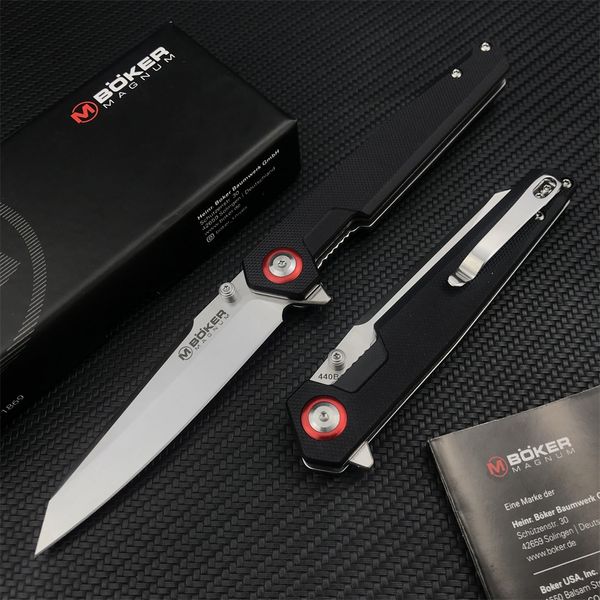 NOVITÀ Boker Coltello pieghevole tattico assistito ad apertura rapida 440C Tanto Blade G10 Maniglia Coltelli ad apertura rapida Caccia da campeggio all'aperto Strumento EDC