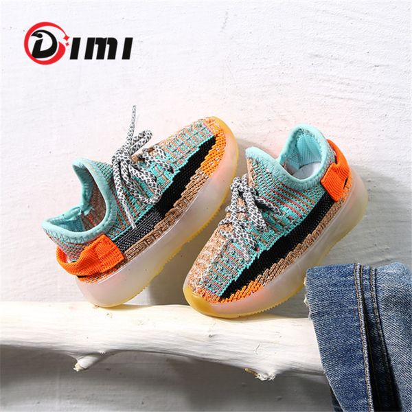 First Walkers DIMI Spring Baby Soft Toddler Shoes Respirável Tricot Infant Shoes 0-3 Year Boy Girl Darling Coconut Shoes Child Tênis 230608