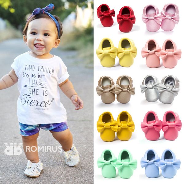 First Walkers Baby Shoes born Infant Boy Girl First Walker PU Sofe Sole Princess Bowknot Fringe Toddler Baby Crib Shoes Casual Mocassins 230608