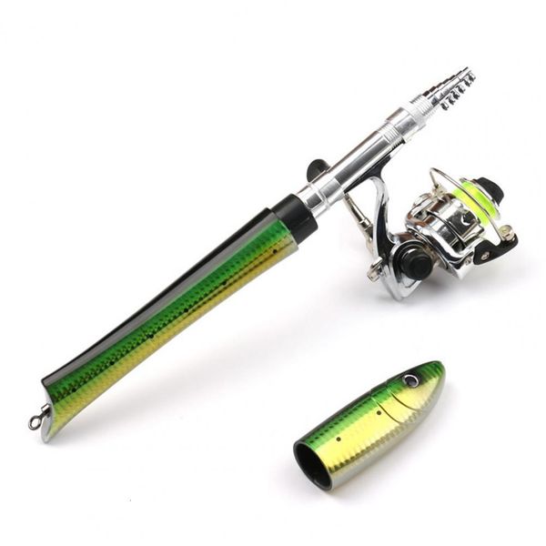 Çubuk Reel Combo Balıkçılık Teleskopik Taşınabilir Mini Balık Şekli Döküm Kitleri Ekipman 230609