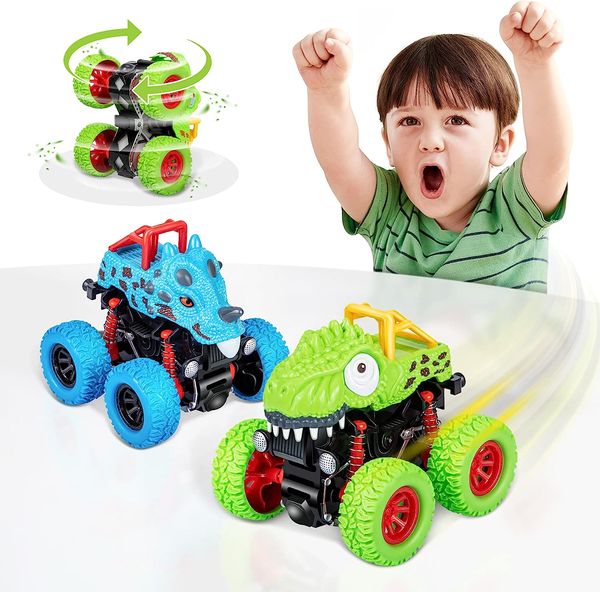 Brinquedos de dinossauro para presentes de menino Veículos de fricção pull back Caminhão de brinquedo para meninos Brinquedos de dinossauros inerciais para crianças Presentes de aniversário de Natal