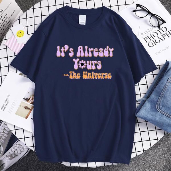Herren-T-Shirts „It's Almost Yours The Universe“-Druck-T-Shirt, Neuheit, Straße, Männer, Baumwolle, Retro-Kleidung, vielseitige Sommer-T-Shirts für Männer