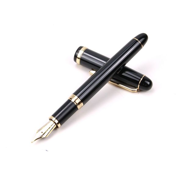 Penne stilografiche Jinhao X350 penna stilografica M pennino in metallo nero Affari Ufficio Scuola Forniture di cancelleria Pennino fine scrittura regali per amico 230608