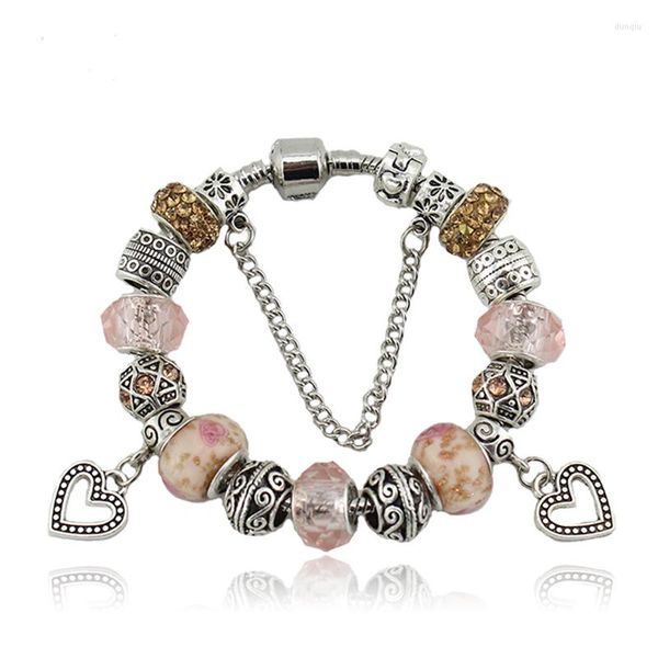 Charm Pulseiras ANNAPAER De Moda Acessórios Pulseiras de Coração Contas de Cristal Estilo Boêmio Coroa de Luxo Mujer Pulseras B15166