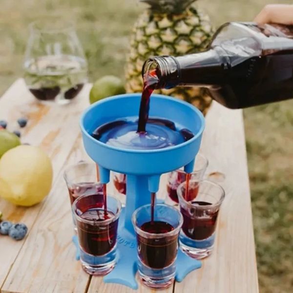 6 Atış Dağıtıcı Tutucu Şarap Cam Rafı Soğutucu Bira İçecek Dispenser Shot Buddys Party Hediyeler Bar İçme Araçları