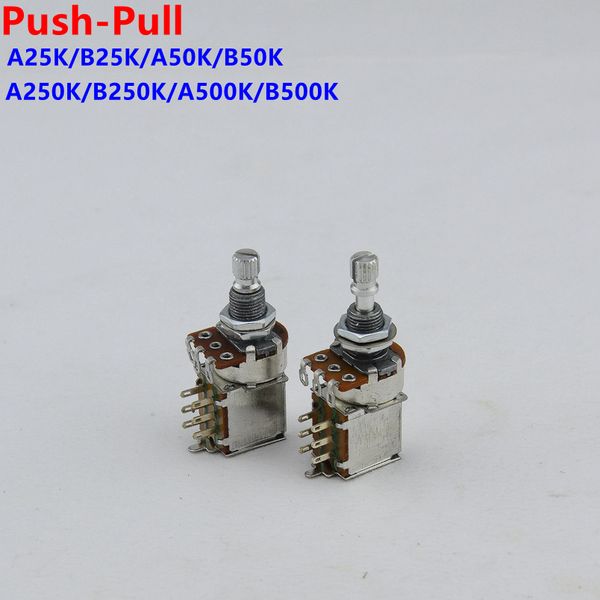 1 Stück Alpha Push Pull Potentiometer (POT) für E-Gitarre Bass 25K/B50K/250K/500K Gitarrenzubehör