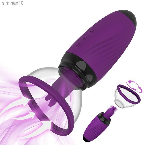 Massageador para aumento de seios com 10 frequências Vibração para mamilos estimulador de chupar língua lambendo brinquedos sexuais para mulheres adultas 18 L230518