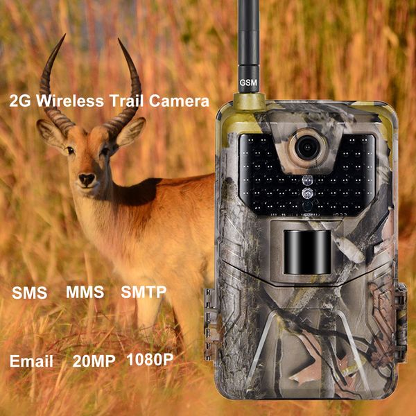 Av Kameraları 2G MMS P Trail Kamera E -posta Yaban Hayatı Av Kameraları Hücresel Kablosuz 20MP 1080P GECE Vizyon PO TRAP HC900M 230608