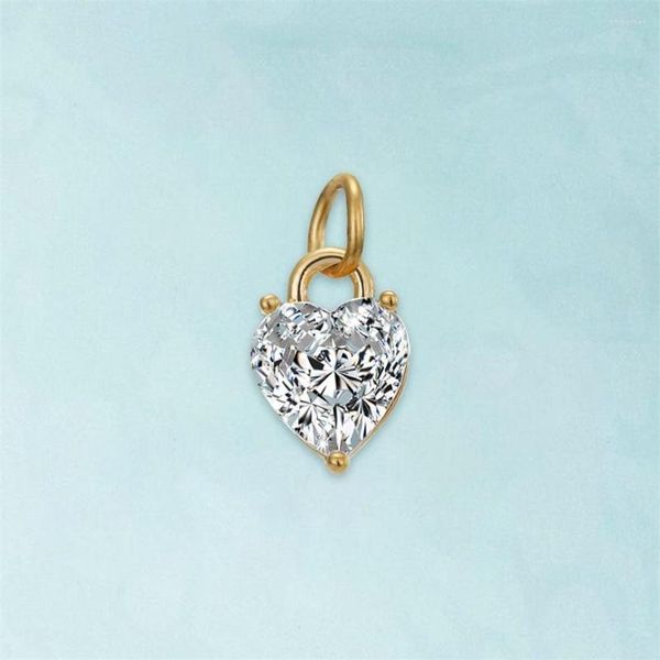 Charms Ciondolo a cuore Collana fai da te Accessori per bracciali Creazione di gioielli a forma di strass in acciaio inossidabile