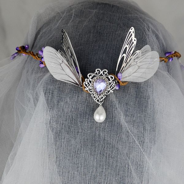 Hochzeit Haarschmuck Hexe Göttin Kristall Wald Krone Elfen Pagan Haarband Wicca als Geschenk 230609