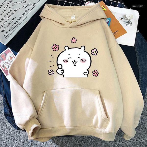 Moletons Masculinos Kawaii Chiikawa Impressos Desenhos Animados Sumikko Gurashi Camisolas Femininas Bonitos Pulôveres Gráficos Casual com Capuz Roupas de Inverno