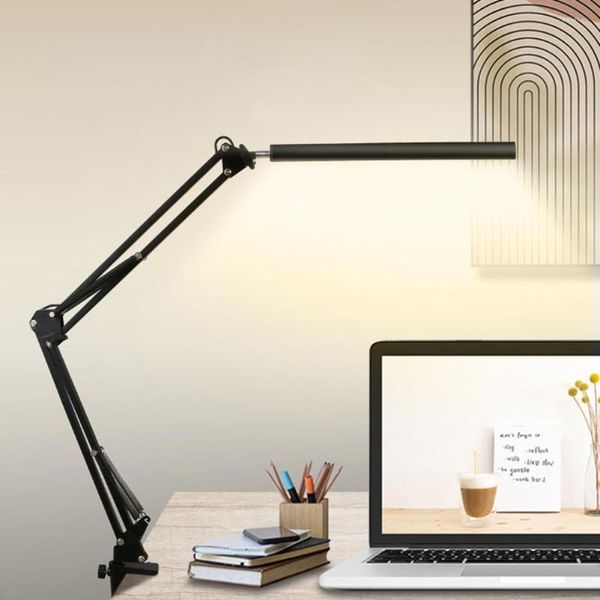 Lampade da tavolo Lampade da lettura pieghevoli da scrivania a LED Protezione per gli occhi a braccio lungo Apprendimento Lampada da tavolo da lavoro con cavo USB per studenti Impiegati