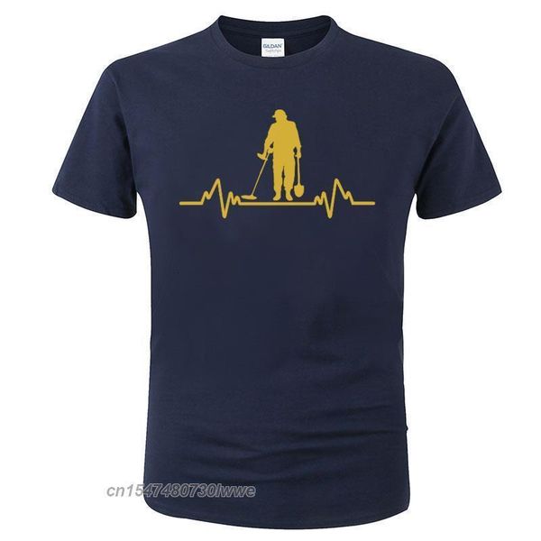 Camisetas Masculinas Detector de Metal Heartbeat Detectorist Camiseta Algodão Tamanho Padrão Roupas Europeias Camiseta Moda Masculina 230608