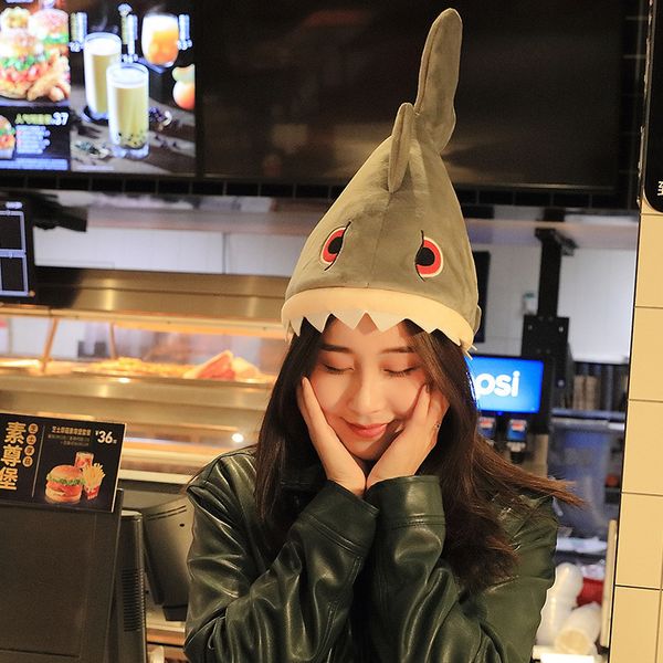 Beanieskull Caps Симпатичная смешная шляпа Shark Cartoon Cosplay Headwear Game Event Performance Halloween Party Up костюм 230608