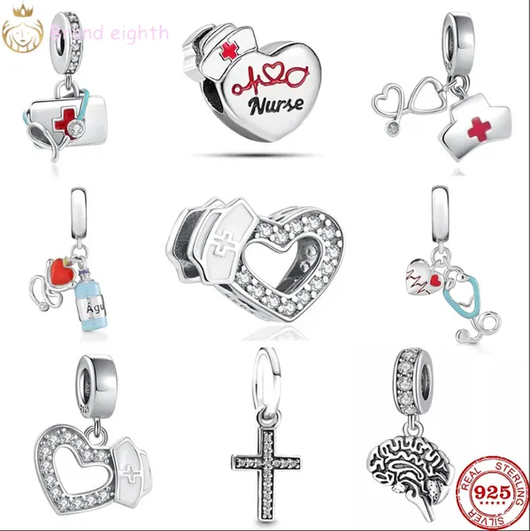 Per pandora charms perline in argento sterling Kit di pronto soccorso per infermiere Ciondoli di medicina Perlina di fascino