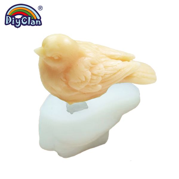 Moldes de cozimento 3D pardal pássaro molde de silicone para vela sabão fazer bolo em forma de pássaro escultura de sal molde de chocolate resina aroma moldes decoração do bolo 230608