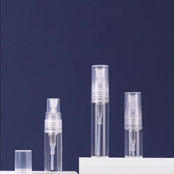 2 ml 3 ml 5 ml transparente Mini-Sprühflasche, leer, klar, nachfüllbar, Reise-Parfüm-Zerstäuber, tragbare Glasfläschchen, Ceweq