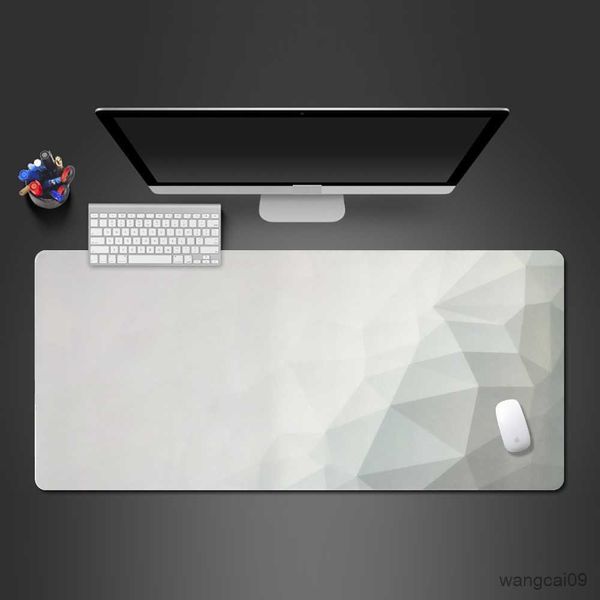 Mouse pads cor de pulso mouse pad de jogo de personalidade criativa tamanho grande cinza gradiente borda do teclado almofada de borracha lavável R230718