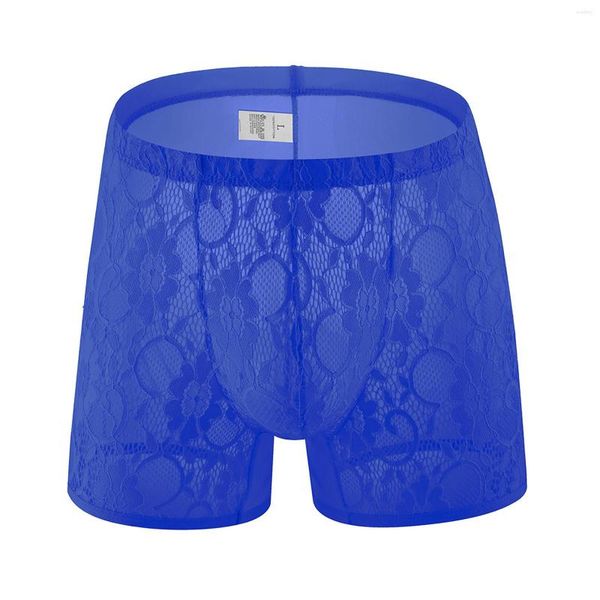 Unterhosen Herren Spitze bestickte Boxershorts Tanga Sex Höschen Sexy transparente weiche T-Hosen Unterwäsche Slips