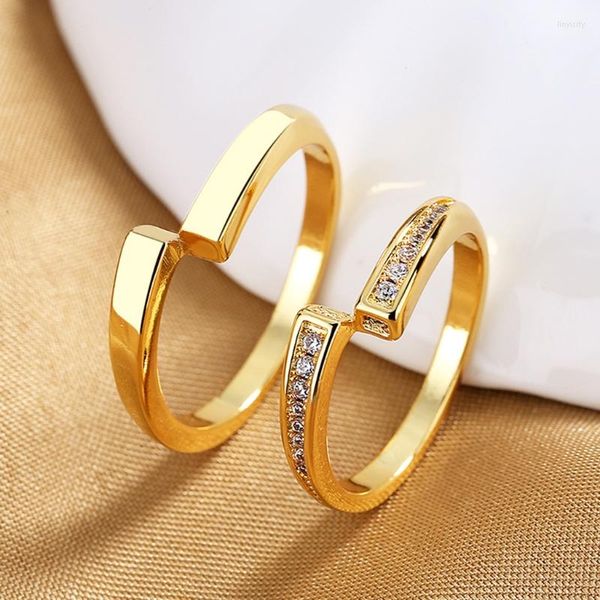 Cluster Rings 20CF 2 Pcs Coppia Love Infinity Promise Set di fedi nuziali per fidanzamento per lui e per lei Alta vestibilità comfort lucido