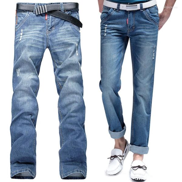 Jeans masculino de luxo reto folgado para homens moda casual denim de algodão ajuste fino meninos calças cargo masculinas Y2k