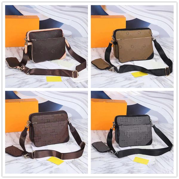 Borsa a tracolla firmata da uomo Borse a tracolla di lusso Borsa a catena zaino vintage staccabile Cross Body per uomo Borse in pelle Borsa a tracolla trio borsa a tracolla valigetta