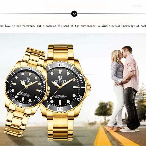 Armbanduhren Paar Uhren Paar Männer und Frauen mit Box Edelstahl Quarz für Liebhaber 2023 Uhr GeschenkArmbanduhren