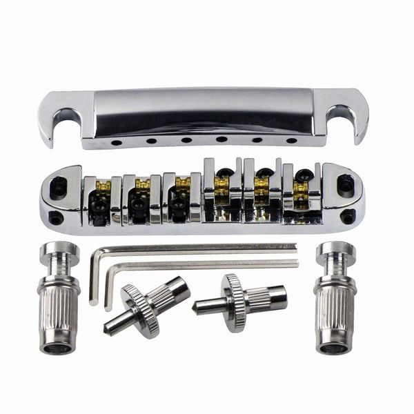 Per parti di chitarra Les Paul Tune-O-Matic Guitar Bridge Roller Silver Saddle Bridge Tail