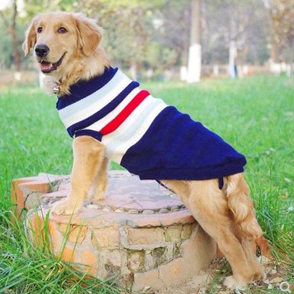 Vestuário para cães Suéter Grande Labrador Golden Retriever Suéteres de malha para grandes roupas de pulôver Inverno Animal de estimação #8-#28Cão