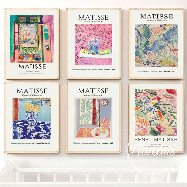 Картины винтажные плакаты Анри Матисс Ретро и принты абстрактные ландшафтные стены на стену холст картины для гостиной домашней декор 230608