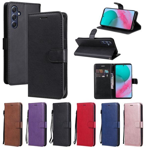 Custodie a portafoglio in pelle PU tinta unita per Samsung M54 Xiaomi 13 Ultra Redmi Note 12 Turbo 12S 4G Huawei Honor Magic 5 Pro Flip Cover Slot per carte di credito Business Kickstand Pouch