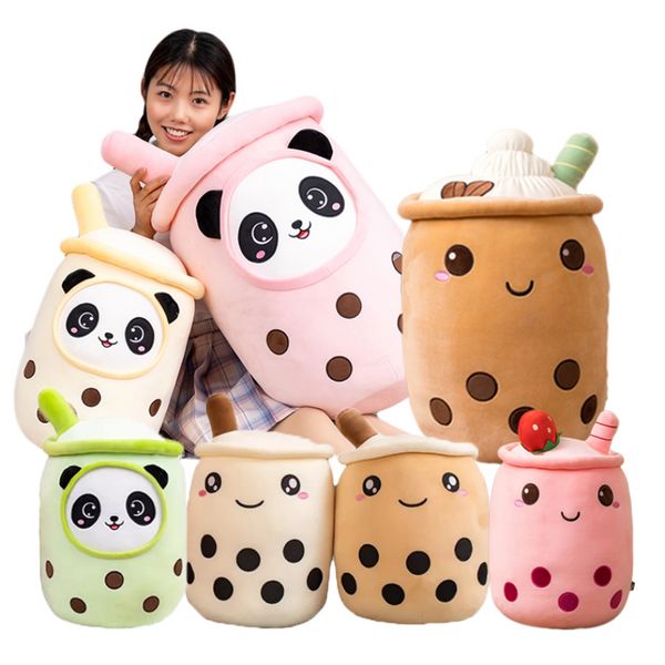 Multi Colori Bubble Tea Peluche Ripiene Cibo Latte Tè Bambola morbida Boba Frutta Tazza da tè Cuscino Cuscino Giocattoli per bambini Regalo di compleanno JN09