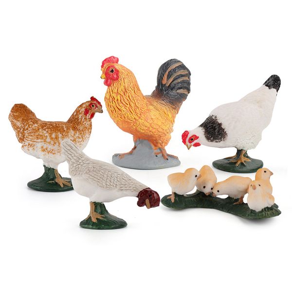 Alimentar Frango Fazenda Modelo Divertido De Bicar Arroz Galo Galinha Pintinho Alimentar Frango Agricultor Mulher Mão Decoração 122854