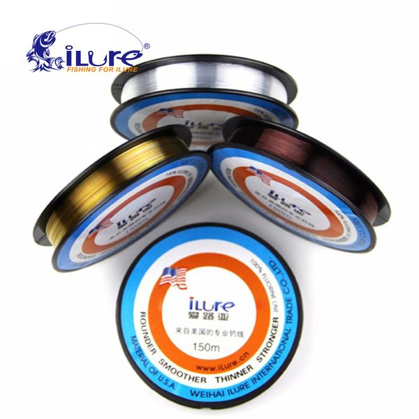 Linha de trança ILURE Fighter de alta qualidade Super forte 150M Linhas de pesca de fluorocarbono mais lisas e coloridas Linha de pesca de carpa 230608