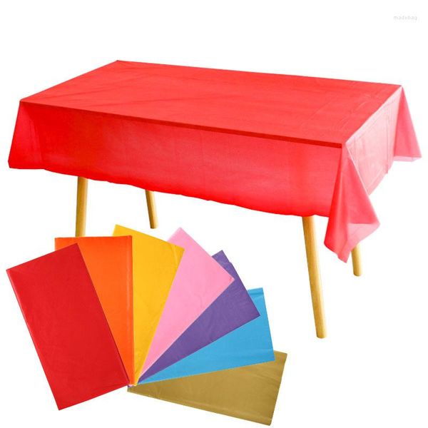 Tischtuch 1pc wiederverwendbare Tischdecken pe Plastik Dining Cover für Geburtstag Hochzeitsfeier Picknick Camping im Freien Einweg