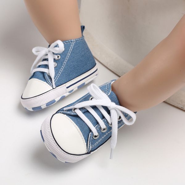 First Walkers Baby Canvas Classic Sneakers born Print Star Sports Baby Boy Girls First Walkers Shoes Infant Toddler Anti-slip Baby Shoes 230608