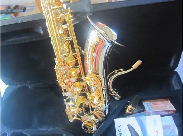 Совершенно новый Юпитер BB Tenor Saxophone Silver Nickel Liting Talling Gold Key Professional Super Play B Flat Sax Mountecure с корпусом