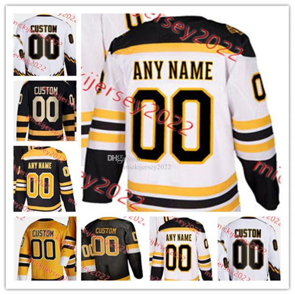 BostonBruinsBrad Marchand Patrice Bergeron Hóquei Jersey Jake DeBrusk 88 David Pastrnak 71 Taylor Hall Charlie Coyle Charlie McAvoy Costurado