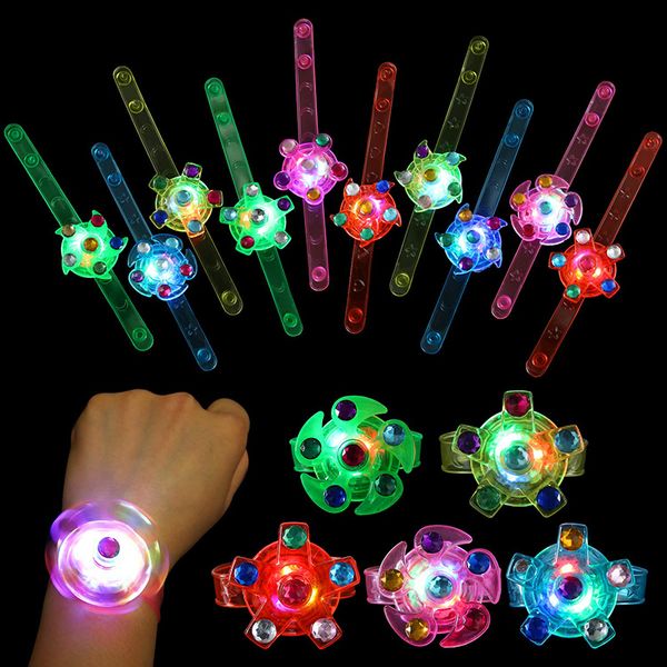 Sonstiges Partyzubehör für Veranstaltungen, 3er-Beutel, LED-Licht-Spinner-Armband, im Dunkeln leuchtendes Spielzeug, Leckerli, Kindergeburtstagsgeschenke, Gastgeschenke, Goodie-Füller 230608