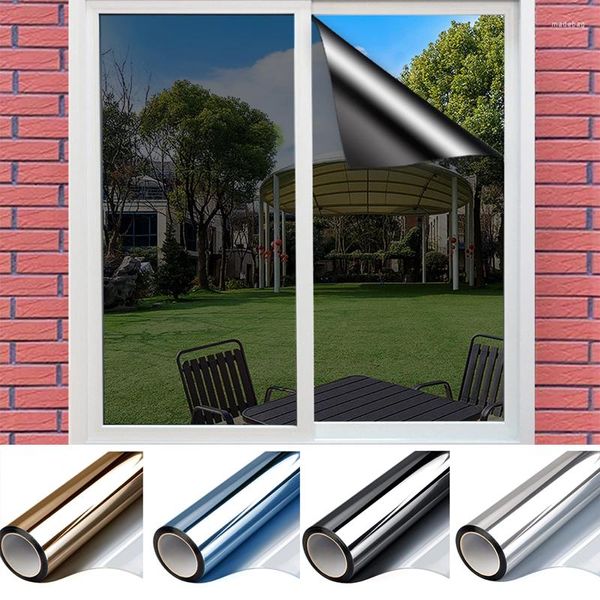 Adesivi per finestre Pellicola unidirezionale Privacy Protezione solare Isolamento termico Adesivo per vetro Ombreggiatura Riflettente Autoadesivo