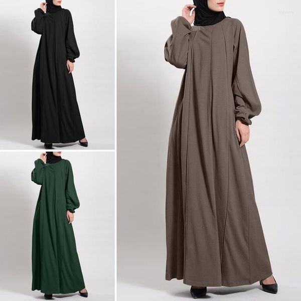 Abbigliamento etnico 2023 Fashion Basic Plain Nida Abaya Donne musulmane di alta qualità Modest Simple Dress EID Ramadan Islamic