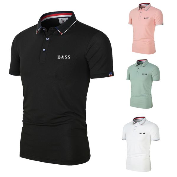 Pólos Masculinos Camisa Polo Masculina Manga Curta Estampada Vestuário de Verão Streetwear Moda Casual tops 230609